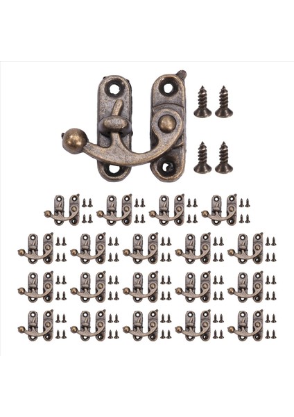 20PCS Bronz Ton Antik Sağ Mandal Hook Hasp Boynuz Kilit Ahşap Müce (Yurt Dışından)