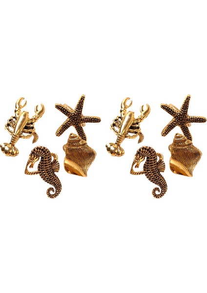 8pcs Deniz Serisi Kabuklar Denizyıldızı Hipokampus Peçete Halka Model Odası Üst Düzey Otel Peçete Tokası Peçete Peçete Yüzüğü Yemek (Yurt Dışından)