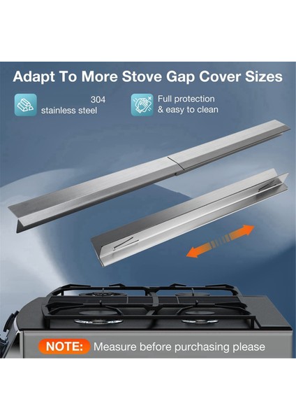 Soba Boşluğu Paslanmaz Çelik 2 Paketini Kapsar, Ayarlanabilir Dirençli Keskin Boşluk Dolgu Maddesi, Temizlenmesi Kolay Soba Sayaç Boşluğu Kapağı (Yurt Dışından) fiyatları