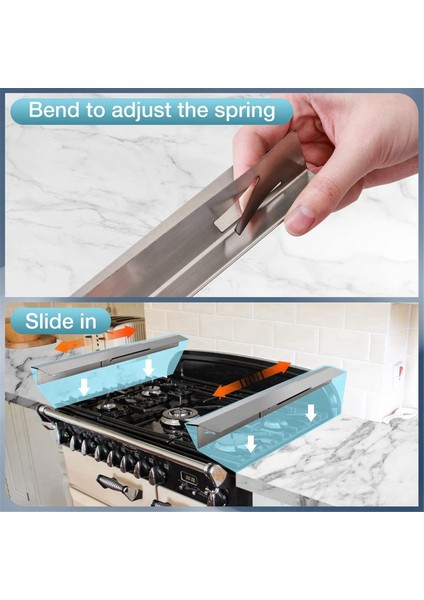 Soba Boşluğu Paslanmaz Çelik 2 Paketini Kapsar, Ayarlanabilir Dirençli Keskin Boşluk Dolgu Maddesi, Temizlenmesi Kolay Soba Sayaç Boşluğu Kapağı (Yurt Dışından) fırsatları