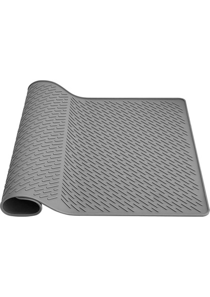 Silikon Soba Üst Koruyucu Mat 27.8X19.9 Inç Mutfak Silikon Cam Üst Soba Kapağı Protectore Kurutma Paspasları Gri (Yurt Dışından)