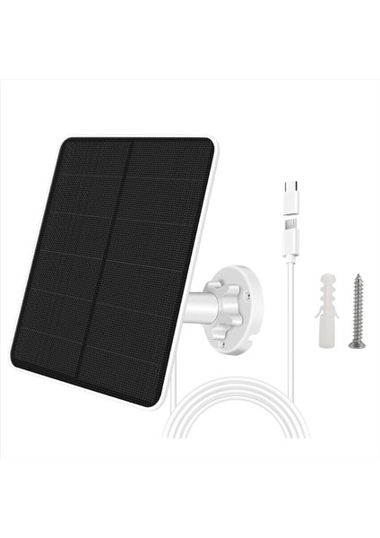 Güvenlik Kamerası Için Güneş Paneli, Micro-Usb ve Usb-C Bağlantı Noktası Olan 5W Güneş Paneli, IP65 Su Geçirmez Güvenlik Kamerası Güneş Paneli (Yurt Dışından)