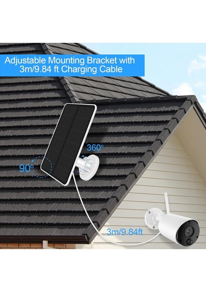 Güvenlik Kamerası Için Güneş Paneli, Micro-Usb ve Usb-C Bağlantı Noktası Olan 5W Güneş Paneli, IP65 Su Geçirmez Güvenlik Kamerası Güneş Paneli (Yurt Dışından) fiyatları