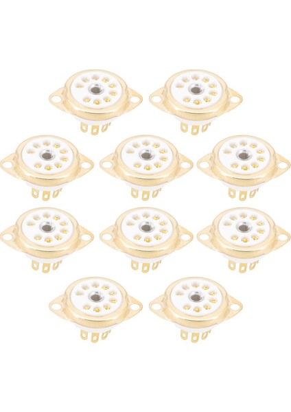 10PCS Seramik B9A Altın Kaplamalı 9pin Vakum Tüp Soket Paneli Şasi Montajı ECC81 ECC82 ECC83 EL84 6922 Vakum Tüpü (Yurt Dışından)