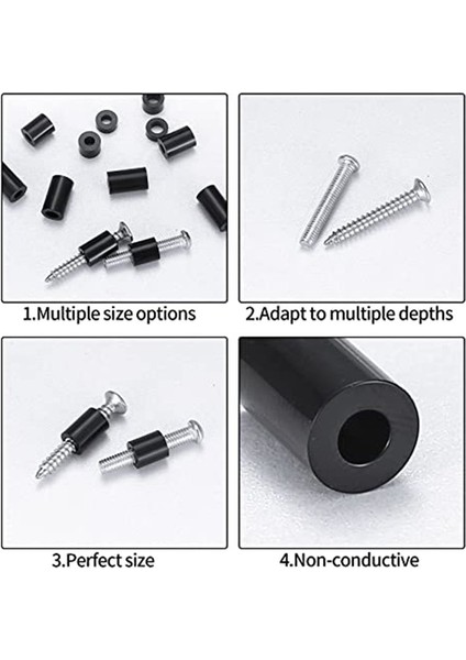 320 Pcs Elektrik Çıkış Vidaları Araperler, Siyah Naylon Yuvarlak Ara Ara Çiftlik Kiti, Dişsiz Plastik Aralayıcılar (Yurt Dışından) modelleri