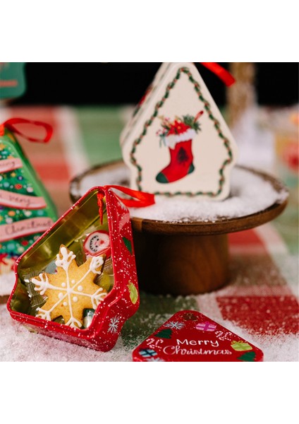 Noel Tinplate Şeker Kutusu, Noel Süslemeleri Için Kirap Polygonal Baskılı Tin Plakası ile Dekorasyon (Yurt Dışından)