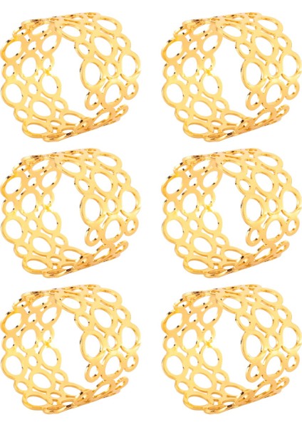 Peçete Yüzüğü, 6 Parçalı Metal Peçete Sahibi, Parti Yemeği Noel Masası Dekorasyonu, Içi Boş Yuvarlak Tasarım Peçete Yüzüğü (Yurt Dışından) fırsatları