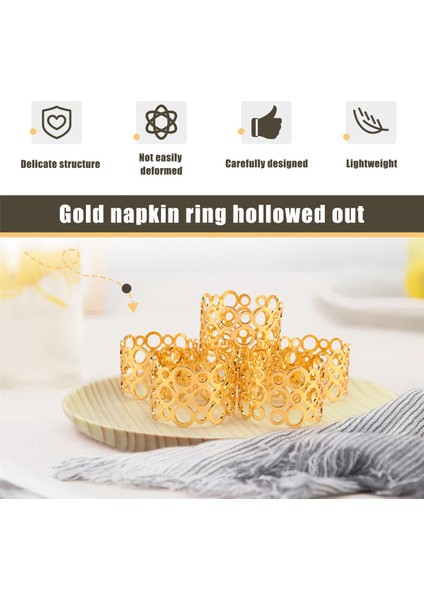 Peçete Yüzüğü, 6 Parçalı Metal Peçete Sahibi, Parti Yemeği Noel Masası Dekorasyonu, Içi Boş Yuvarlak Tasarım Peçete Yüzüğü (Yurt Dışından) indirimleri