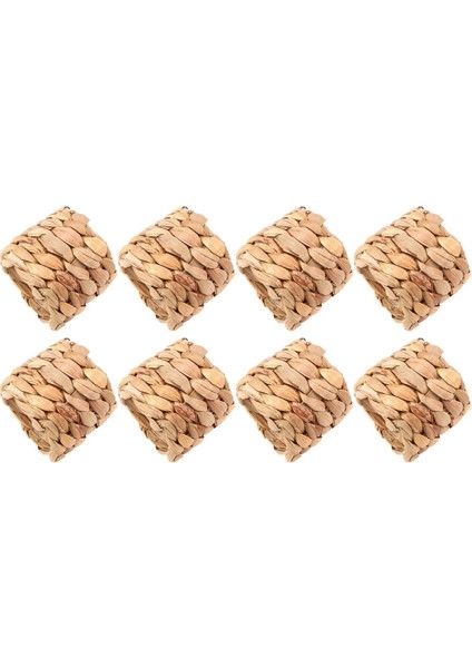 8pcs Ülke Tarzı Su Dokuma Peçete Yüzüğü, El Dokuma Saman Peçete Yüzüğü, Çiftlik Evi Doğal Peçete Tokası (Yurt Dışından) modelleri