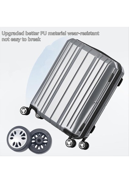 8pcs Bagaj Tekerlekleri Değiştirme Kiti, Dia 2IN/50MM Kalınlığında 0.47IN/12MM Dirençli Kauçuk Sessiz Tekerlek Yedek Bavul A (Yurt Dışından) fiyatları