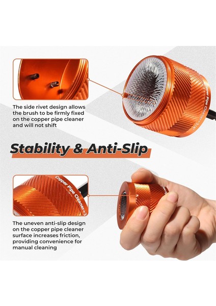 1set 1/2 &amp; 3/4inch Metal Bakır Boru Temizleyici Seti, 1/4 Hex Shank 6 ile Fırça Elektrik Aracı Fırça Temizleyicisi (Yurt Dışından) indirimleri