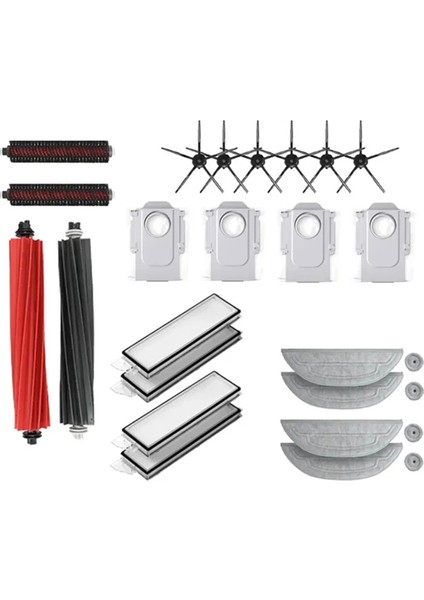 Roborock S8 Maxv Ultra G20S Robot Vakum Yedek Parçalar Ana Yan Fırçalar Mop Bezleri Hepa Filtreler Toz Çanta Aksesuarları (Yurt Dışından)