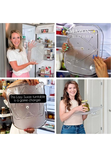 Buzdolabı Için 2 Paket Tembel Susan Pikap Organizatörü, Dolap, Kiler, Mutfak, L Için Dönen Dikdörtgen Tembel Susan (Yurt Dışından) modelleri