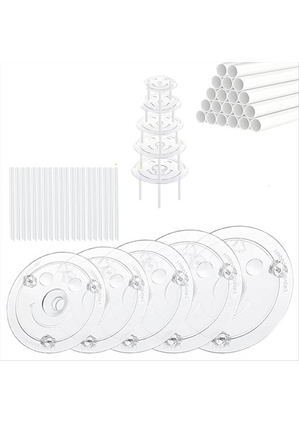 40 Adet Plastik Kek Dübel Çubukları Seti, 4, 6, 8, 10,12 Inç Için Destek Çubukları ve 15 Berrak Kek Istiflemesi (Yurt Dışından)