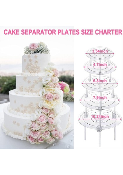 40 Adet Plastik Kek Dübel Çubukları Seti, 4, 6, 8, 10,12 Inç Için Destek Çubukları ve 15 Berrak Kek Istiflemesi (Yurt Dışından) fırsatları