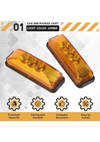 2pcs 24V 3.9inch 3 LED Kamyon Römorku Amber Işık Ön LED Yan Işaretçi Işıkları Açıklama Göstergesi Lamba Su Geçirmez (Yurt Dışından) fırsatları