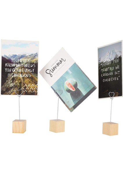10 Adet Fotoğraf Klipli Metal Kalp Ahşap Yer Kart Sahipleri Düğün Partisi Masa Numaraları Için Klip Standı (Yurt Dışından) indirimleri