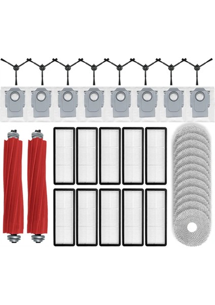 Roborock Qrevo S, Qrevo Pro, Qrevo Maxv, Qrevo Plus Robot Vakum Süpürge Ana Yan Fırça Hepa Filtre Mop Bezi (Yurt Dışından)