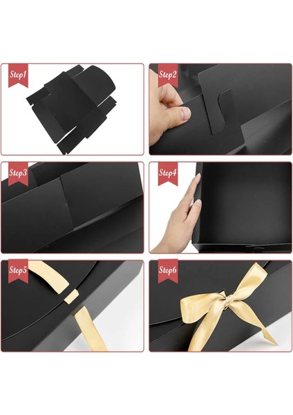 10 Paket Beyaz Hediye Kutuları Kapaklı, 8X8X4 Inç Sağdıç Teklif Kutusu, Düğün Kutusu Için Şeritli Lüks Siyah Hediye Kutusu (Yurt Dışından) fırsatları