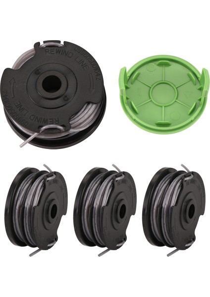 Weed Eater Çift Çizgi String Düzeltici Yedek Makara Greenworks 2900719,20FT 0.065INCH (4 Makara + 1 Kapağı) (Yurt Dışından)