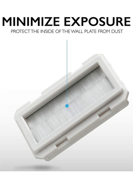 2 Kanang Duvar Plakası, Fırça Tarzı Açma Geçişi Düşük Voltajlı Kablo Plakası Hoparlör Kabloları Için Duvar Içi Montaj (Yurt Dışından) modelleri