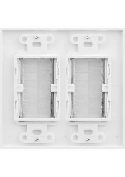 2 Kanang Duvar Plakası, Fırça Tarzı Açma Geçişi Düşük Voltajlı Kablo Plakası Hoparlör Kabloları Için Duvar Içi Montaj (Yurt Dışından) indirimleri