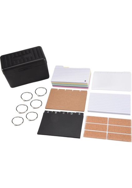 Dizin Kartı Tutucu Seti, 230 Çeşitli Flashcards, Renkli Çizgili, 6 Yüzük ve Okul Için Mükemmel Çıkartmalar ile Dizin Kutusu (Yurt Dışından)