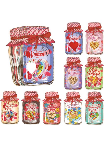 Sevgililer Günü Şeker Kartları Değişim Kartları Şeker Kavan Kartları Toplu Zarif Şeker Kavanoz Çiftleri Ödüller Için Tebrik Kartları (Yurt Dışından)