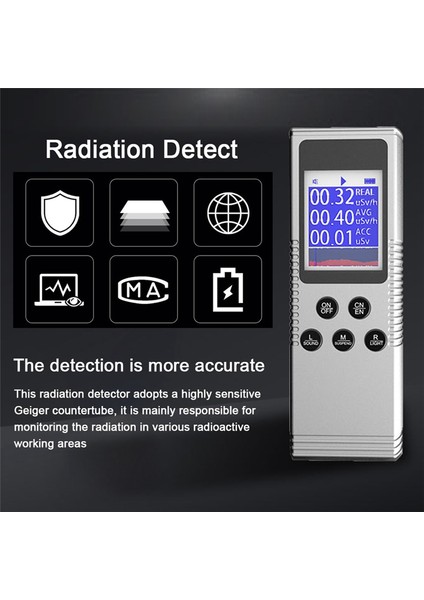 Elde Taşınma Nükleer Radyasyon Dedektörü Ev Laboratuvarı Dijital LCD Ekran Çok Fonksiyonlu Radyoaktif Geiger Counter-A (Yurt Dışından) fırsatları