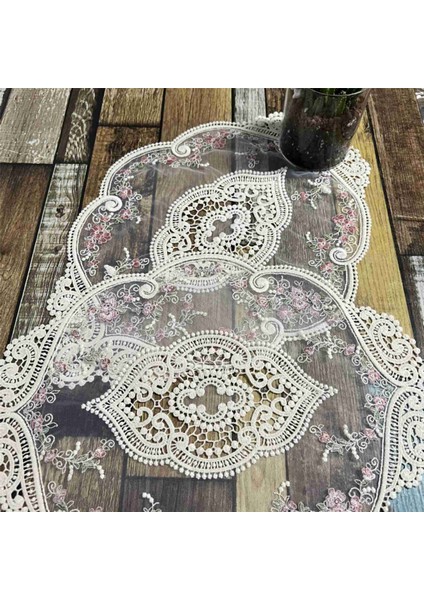 2pcs Vintage Oval Dantel Masa Placemats Zarif Çiçek Işlemeli Donililer Vazo Mat 12.2 x 16.9 Inç (Yurt Dışından)