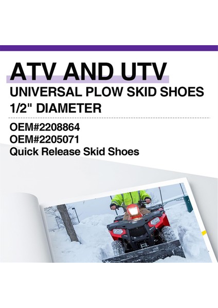 Polaris Için Kar Yutuşu Ayakkabıları, 2pcs Ağır Hizmet Tipi Karlı Kayma Ayakkabısı Atv ve Utv Pulluk, Ayarlanabilir Sertleştirilmiş Çelik Kar Püskü (Yurt Dışından) indirimleri