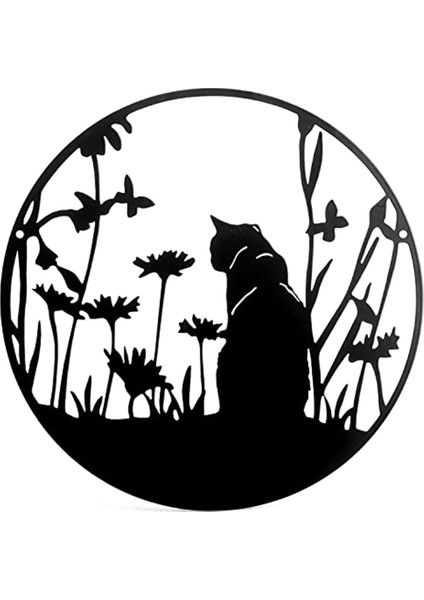 Metal Kara Kediler Siluet Dekor Kesim Duvar Sanatı Zarif Kediler Bayan Hediyeler Kara Kedi Dekoru Kedi Severler Için Kediler Duvar Dekor (Yurt Dışından)