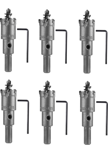 6pcs Tungsten Karbür Deliği Testere Paslanmaz Çelik/metal Delik Açıcı Genişletilebilir Matkap Bit Seti 22MM (Yurt Dışından) modelleri