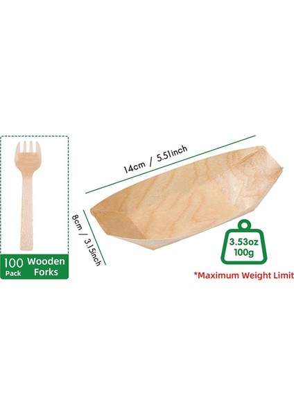 100 Set Ahşap Tek Kullanımlık Tabaklar Tekne Tabakları Gıda Tepsileri Tek Kullanımlık Tatlı Tabaklar Tek Kullanımlık Gıda Tekneleri (Yurt Dışından) modelleri