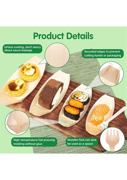 100 Set Ahşap Tek Kullanımlık Tabaklar Tekne Tabakları Gıda Tepsileri Tek Kullanımlık Tatlı Tabaklar Tek Kullanımlık Gıda Tekneleri (Yurt Dışından) indirimleri