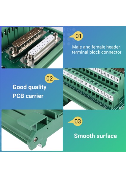 DB25 Dın Demiryolu Montaj Arayüz Modülü Erkek/kadın Konnektörü Kırma Kurulu (Yurt Dışından) indirimleri