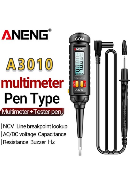 Aneng A3010 4000 Sayım Pen-Tipi True-Rms Arka Işığı Çok Metre Dijital Otomatik Aralık Test Cihazı LCD Elektrikçi Araçlar (Yurt Dışından)