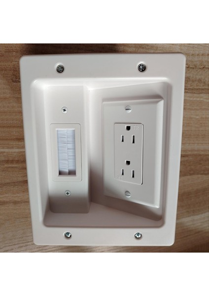 Duvar Kablosu Yönetimi Kiti 15A 125V Gizli Çıkış Kutusu Tv Güç Kabloları ve Duvarın Arkasındaki Düşük Voltaj Kabloları Gizle (Yurt Dışından) fiyatları