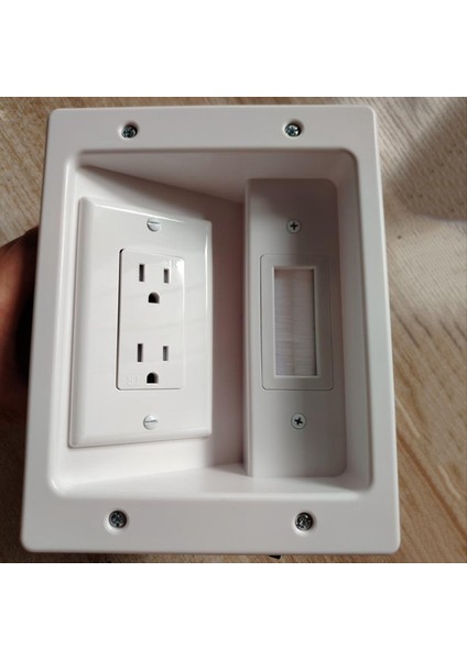 Duvar Kablosu Yönetimi Kiti 15A 125V Gizli Çıkış Kutusu Tv Güç Kabloları ve Duvarın Arkasındaki Düşük Voltaj Kabloları Gizle (Yurt Dışından) modelleri
