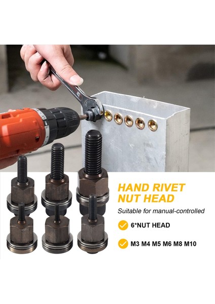 6pcs El Perçin Somun Başlığı Somunlar Basit Kurulum Manuel Perçinli Perçinli Araç Aksesuarı Fındık Için M3 M4 M5 M6 M8 M10 (Yurt Dışından) fırsatları