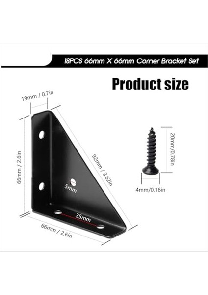 Açı Braketi, Metal Açılı Braket, Üçgen Raf Braketi, Yatak Için Köşe Masa Konnektörü, Masa, 66MM x 66MM, 18 Adet (Yurt Dışından) fırsatları