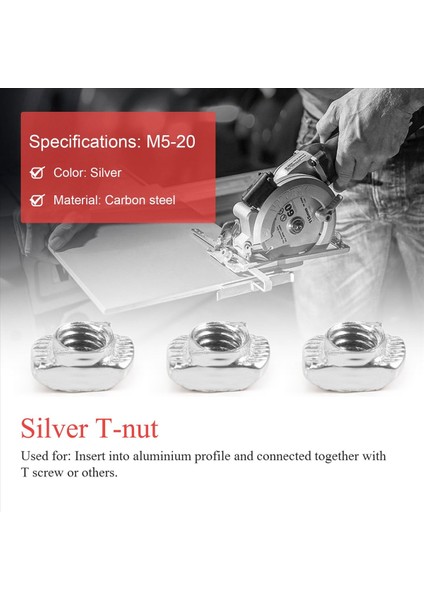 100 Pcs M5 Çekiç Somun Karbon Çelik Alüminyum Konektörü T Bağlayıcı Kayma Somun (Yurt Dışından) fırsatları