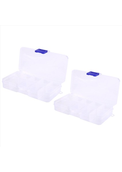 2pcs 10 Yuvalı Taşınabilir Plastik Dirençler Bileşen Kutusu Kutusu (Yurt Dışından)