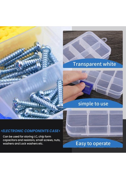 2pcs 10 Yuvalı Taşınabilir Plastik Dirençler Bileşen Kutusu Kutusu (Yurt Dışından) indirimleri