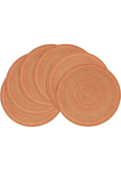 6 Adet Yuvarlak Örgülü Placemats Seti 6 Daire Yer Paspasları Yıkanabilir 15 Inç Masa Paspasları Yemek Masası Düğün Partisi (Yurt Dışından)