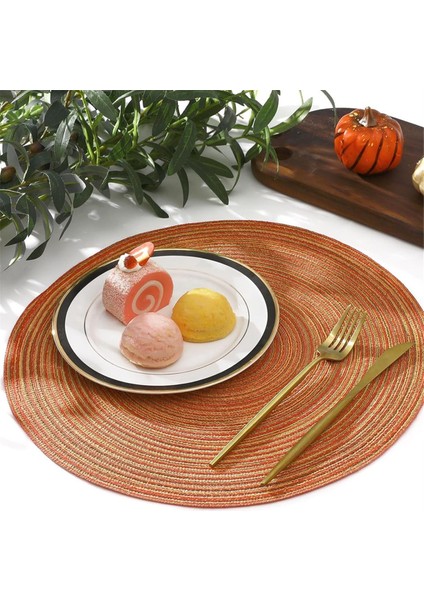 6 Adet Yuvarlak Örgülü Placemats Seti 6 Daire Yer Paspasları Yıkanabilir 15 Inç Masa Paspasları Yemek Masası Düğün Partisi (Yurt Dışından) fiyatları