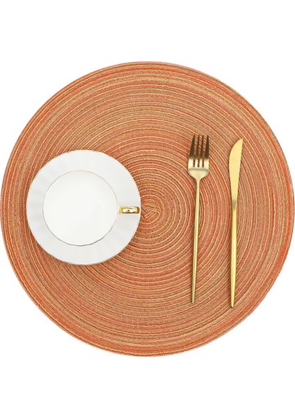 6 Adet Yuvarlak Örgülü Placemats Seti 6 Daire Yer Paspasları Yıkanabilir 15 Inç Masa Paspasları Yemek Masası Düğün Partisi (Yurt Dışından) fırsatları