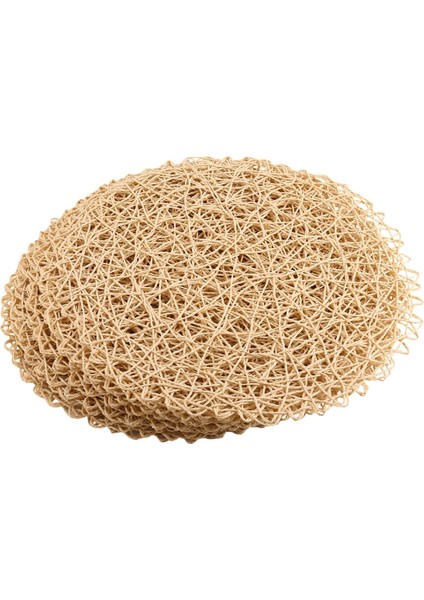 12PCS Kağıt Örgülü Yuvarlak Placemats, Yemek Masaları Kapalı ve Açık Yer Paspasları Için Kaymaz Isı Masası Paspasları Bej (Yurt Dışından) modelleri