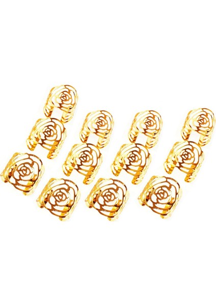 Peçete Yüzüğü, 12 Parçalı Metal Peçete Tokası Tutucu, Düğün Partisi Yemek Masası Dekorasyonu (Gül Altın) Için Uygun (Yurt Dışından)