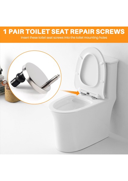 2pcs Yeni Setler Tuvalet Koltuk Vidaları Üst Düzeltme Menteşe Paketi Onarım Aracı Değiştirme (Yurt Dışından) indirimleri